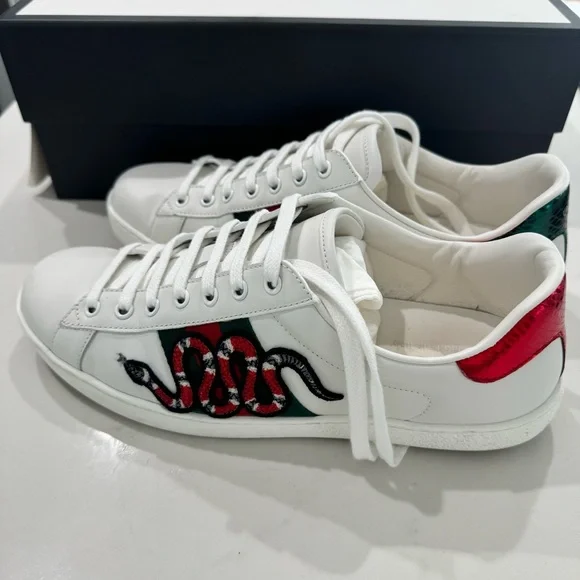 Gucci Ace Embroidered Snake Sneakers - Picture 6 of 8